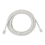 Coiled gray Ethernet cable with connectors