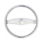Chrome steering wheel with round center cap