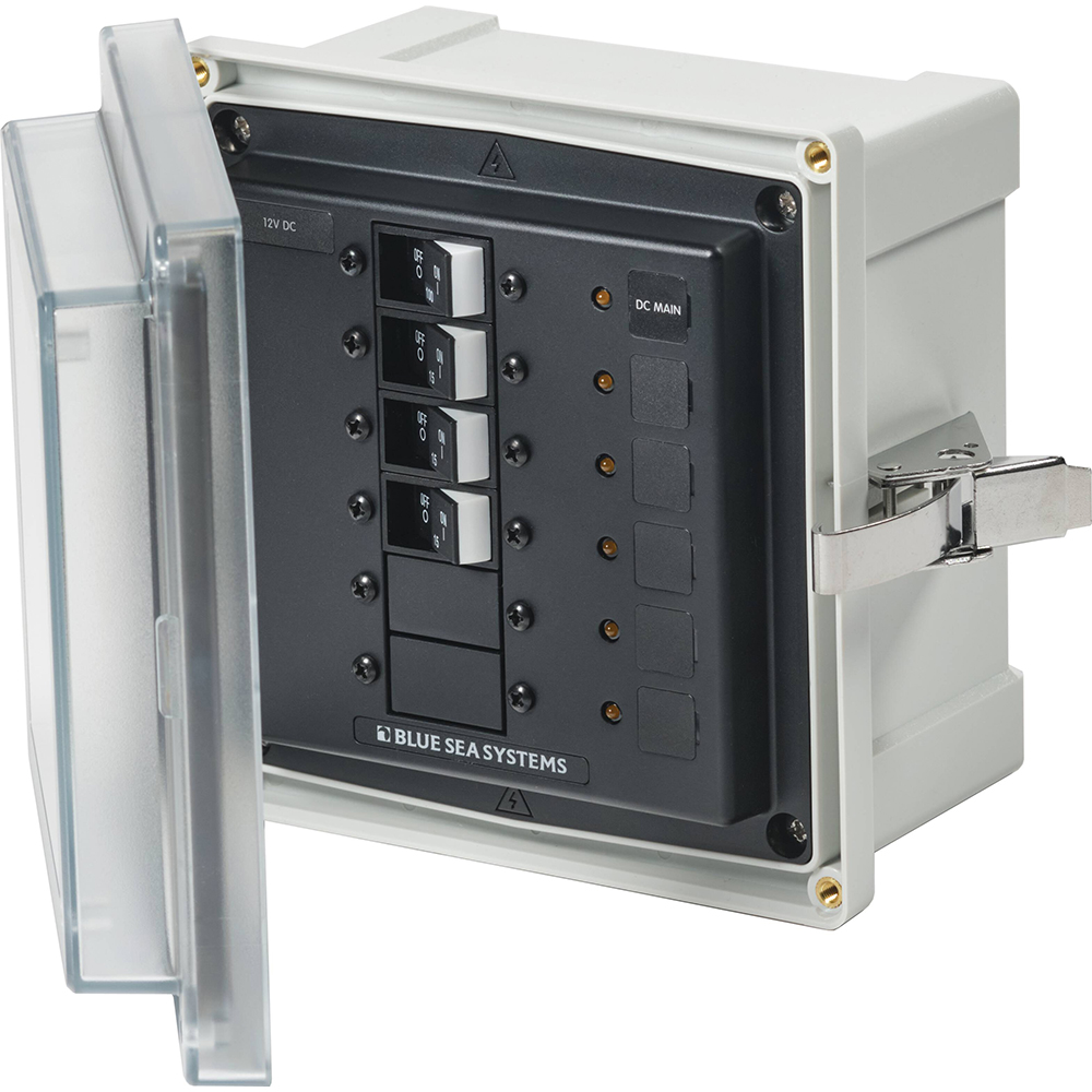 Marine electrical panel with switches and clear cover