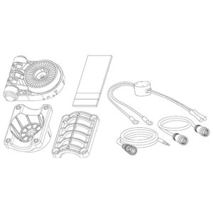 Technical illustration of mechanical components and cables.
