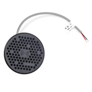 Wireless charging pad with cable and connectors.