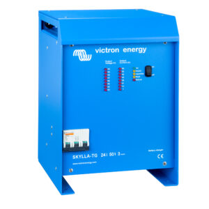 Blue Victron Energy battery charger front view