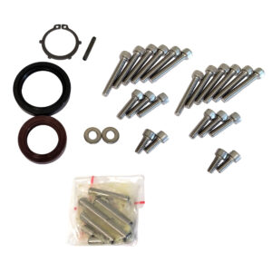 Assorted metal bolts, washers, and seals kit.