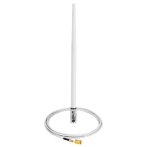 White antenna with cable and connector