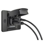Cable gland with dual cables connected securely.