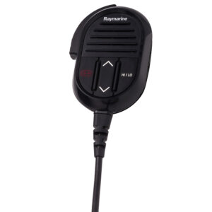 Black handheld marine radio microphone
