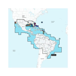 Map of Latin America and surrounding waters.