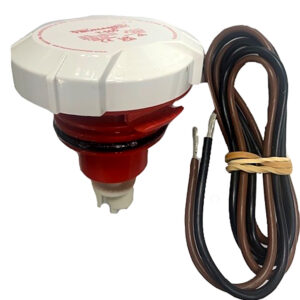 Red and white marine fuel tank sensor with wires