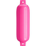 Pink boat fender for marine use.