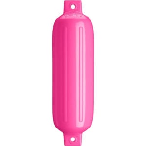 Pink boat fender for marine use.