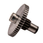Close-up of a metal gear and shaft