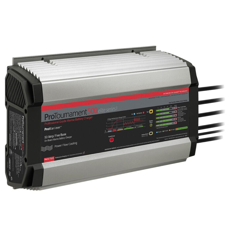 ProTournament marine battery charger with cooling technology.