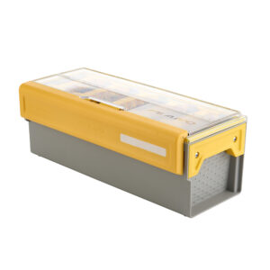 Yellow storage box with transparent lid