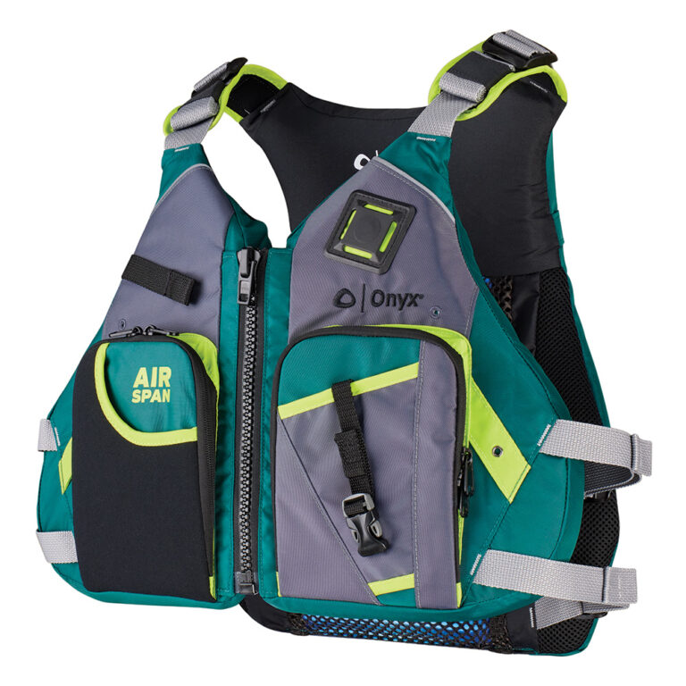 Onyx Air Span life vest with pockets and buckles.