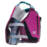 Pink life jacket with black and gray accents.