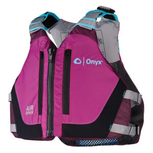 Magenta Onyx life jacket with zipper front.