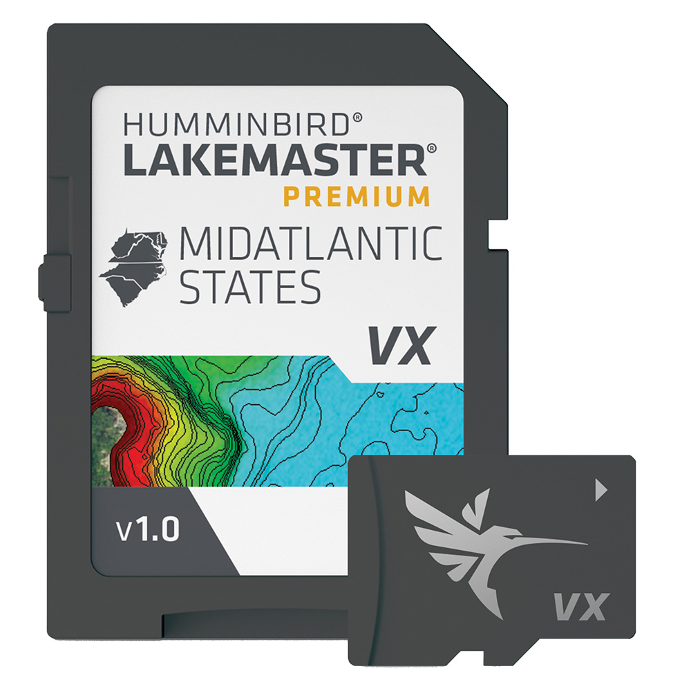 Humminbird LakeMaster MidAtlantic States map card.