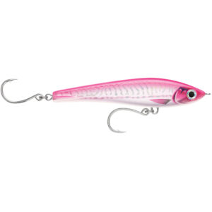 Pink fishing lure with hooks