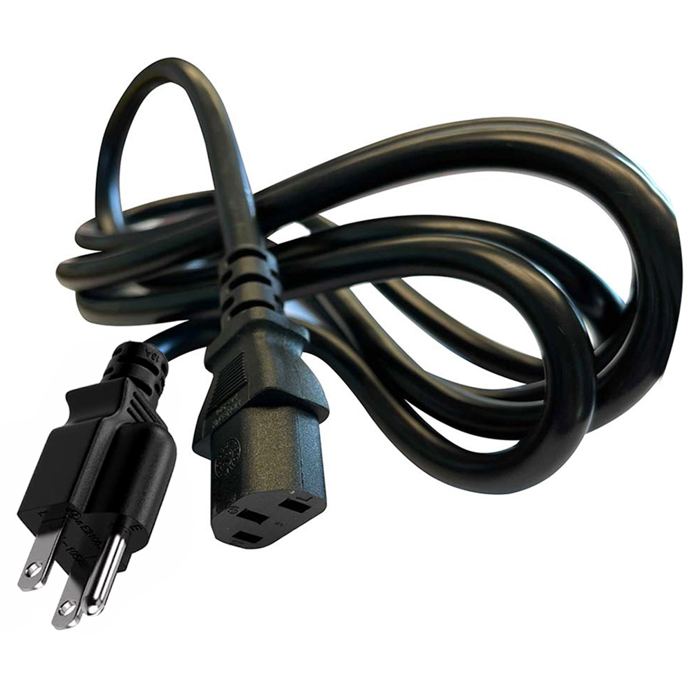 Black power cord with plug and socket