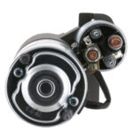 Close-up of automotive engine starter motor