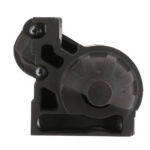 Black mechanical part with screws and circular section