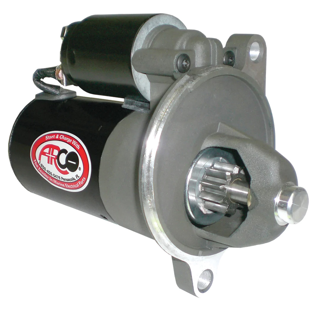 Electrical starter motor for marine engines