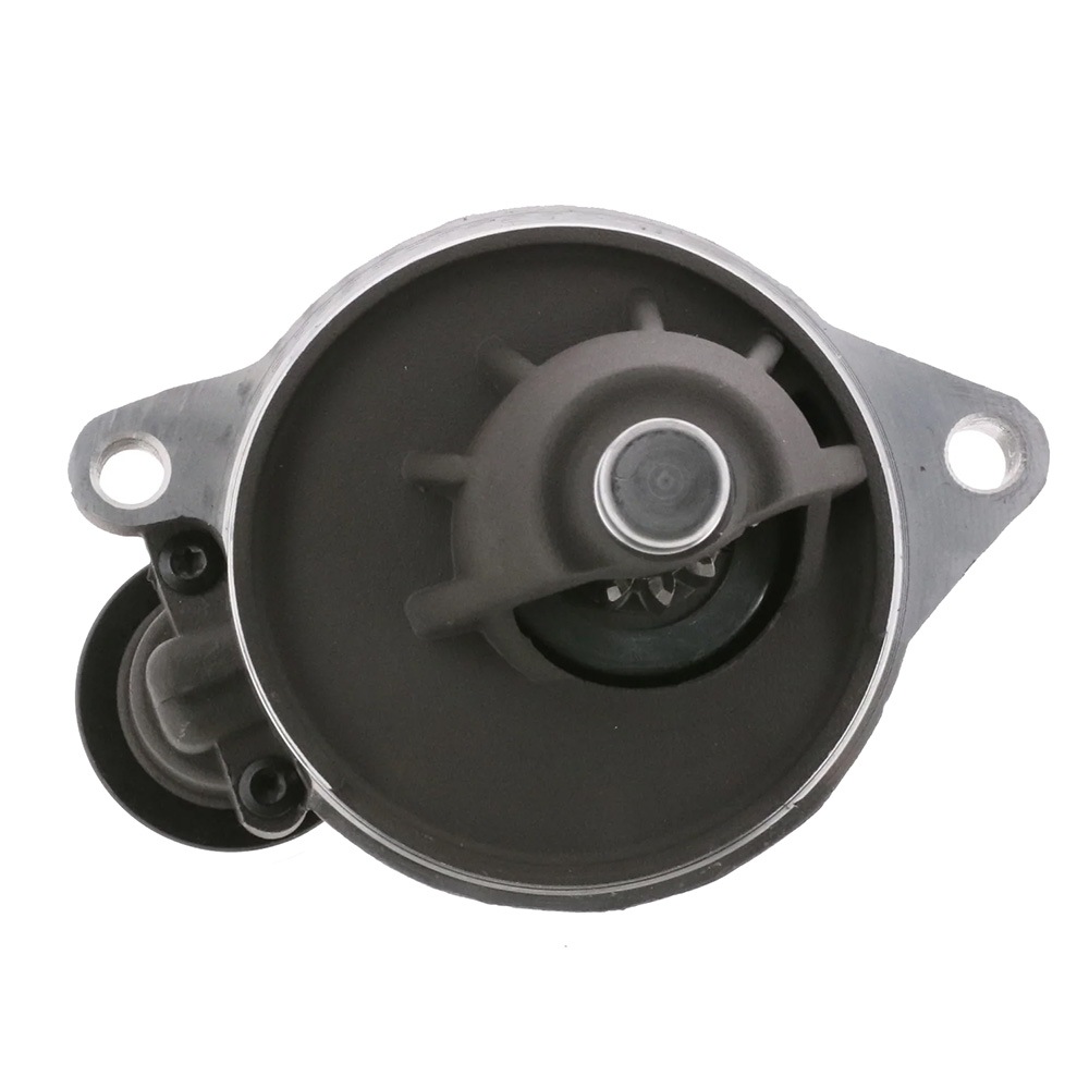 Automotive starter motor close-up view