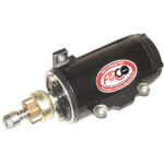 Marine starter motor with black casing.