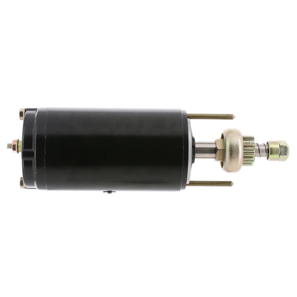 Black electric motor with metallic gears