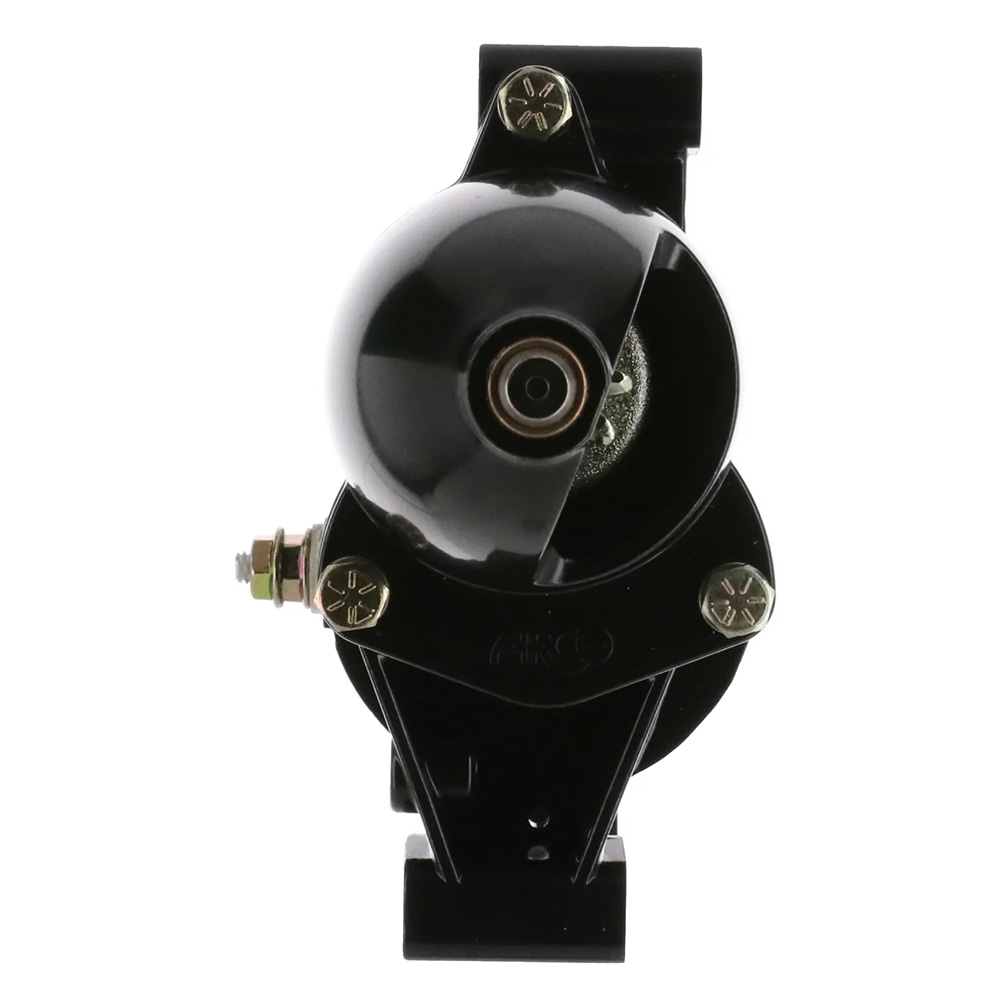 Black vehicle horn with mounting brackets