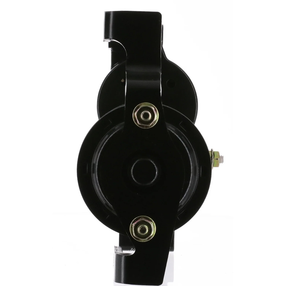 Black automotive horn with mounting bracket