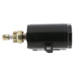 Black motor starter with metal gear components.