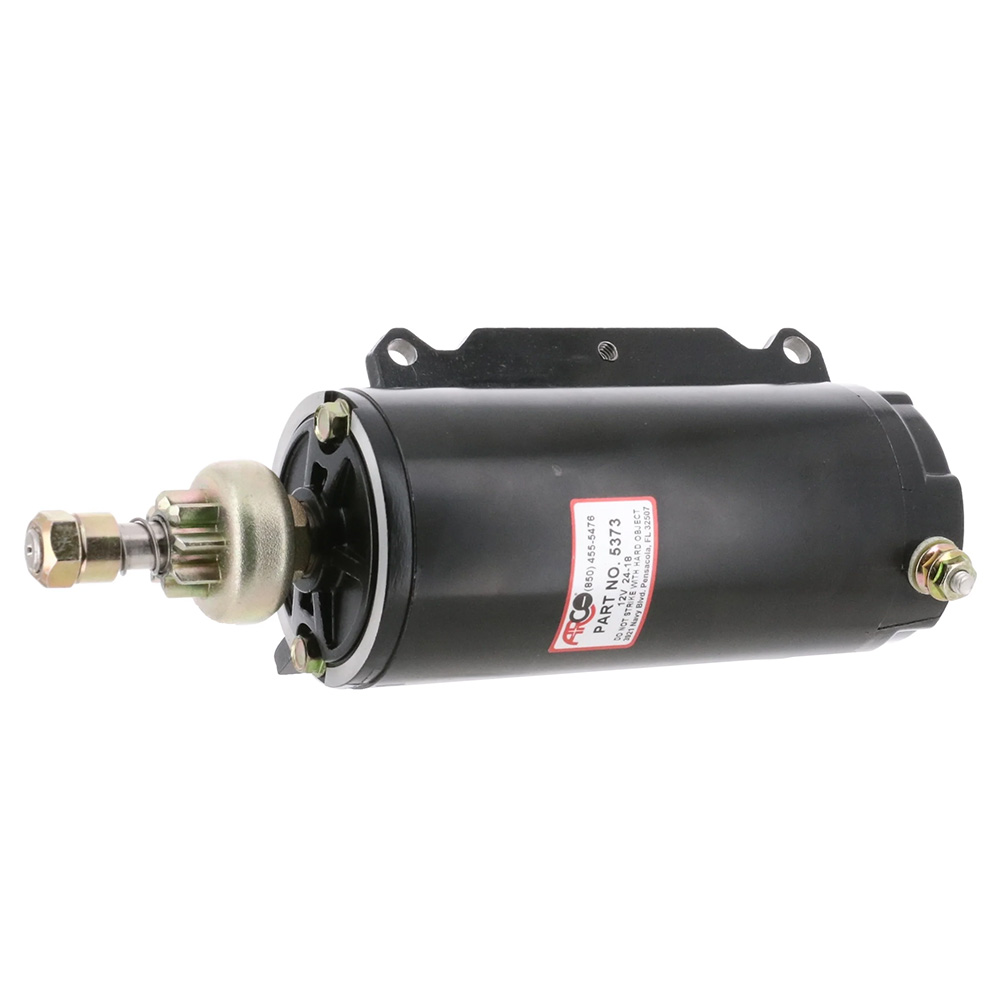 Black electric motor with mounting bracket and label