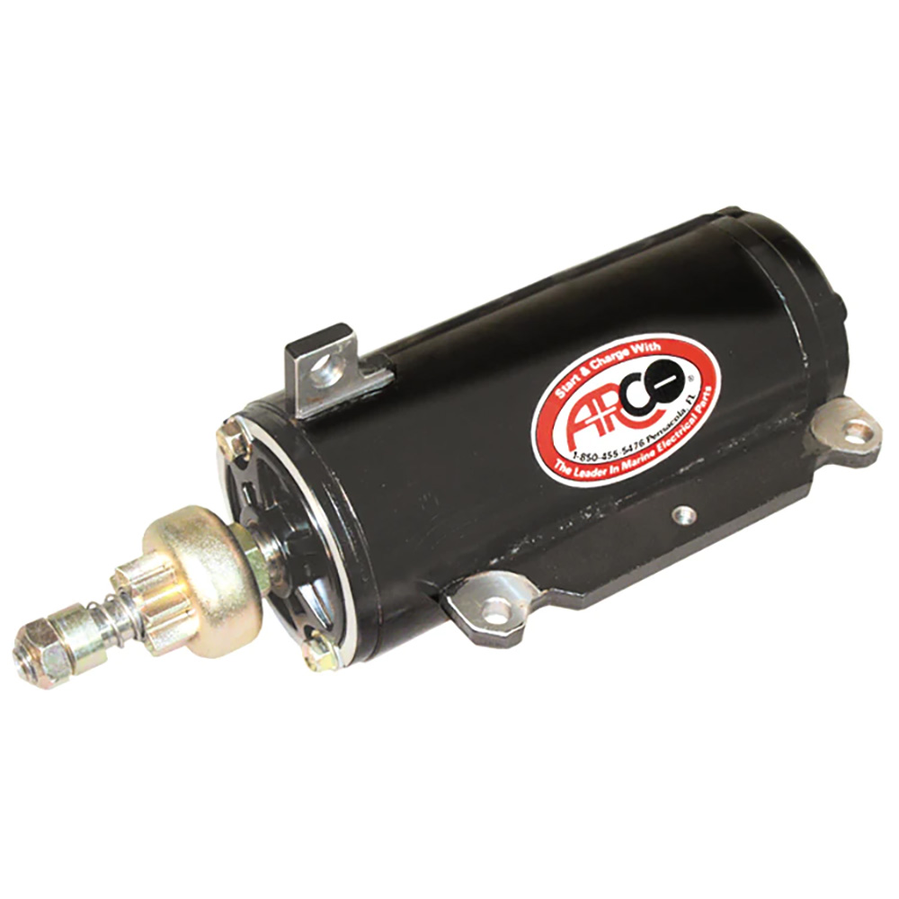 Black electrical motor with label and connector