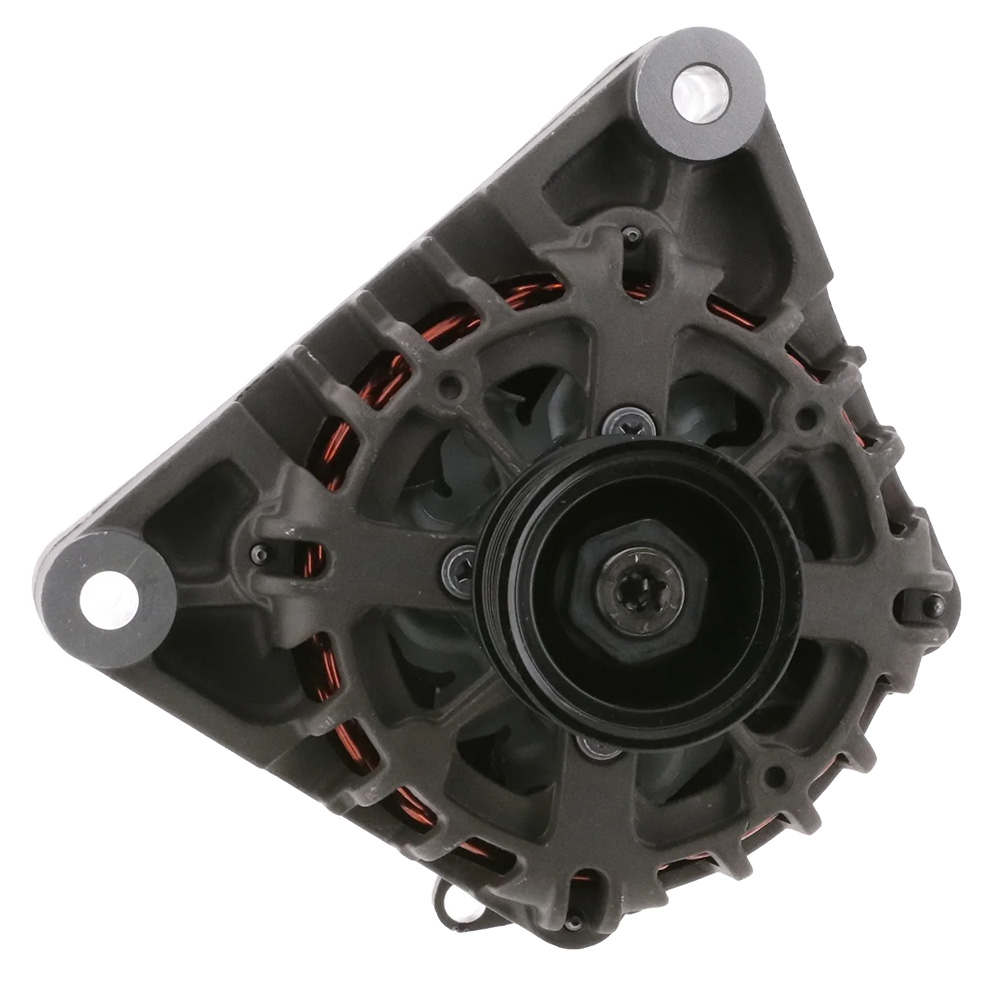 Car alternator front view with mounting holes
