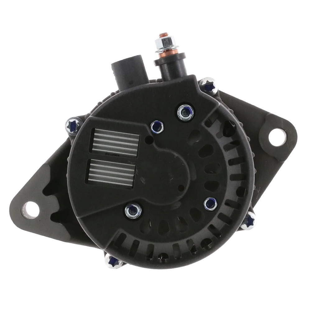 Car alternator part on white background.