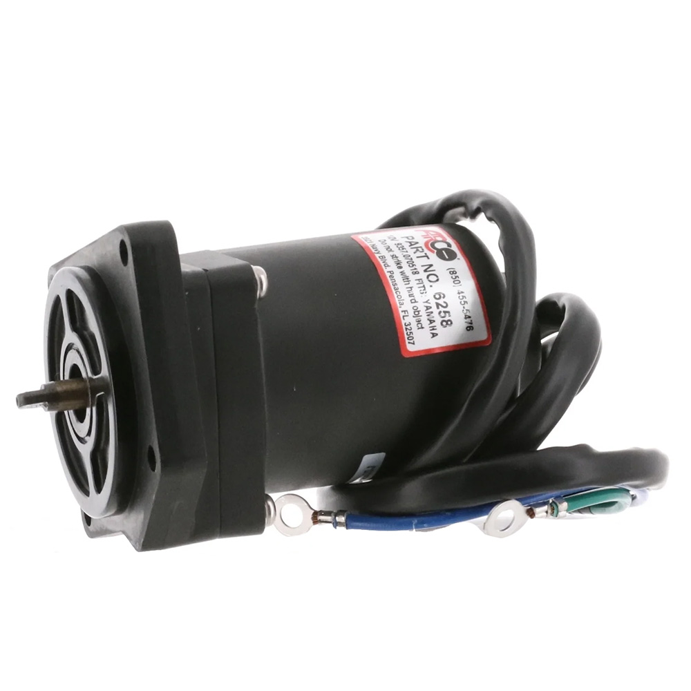 Electric motor with wiring and label