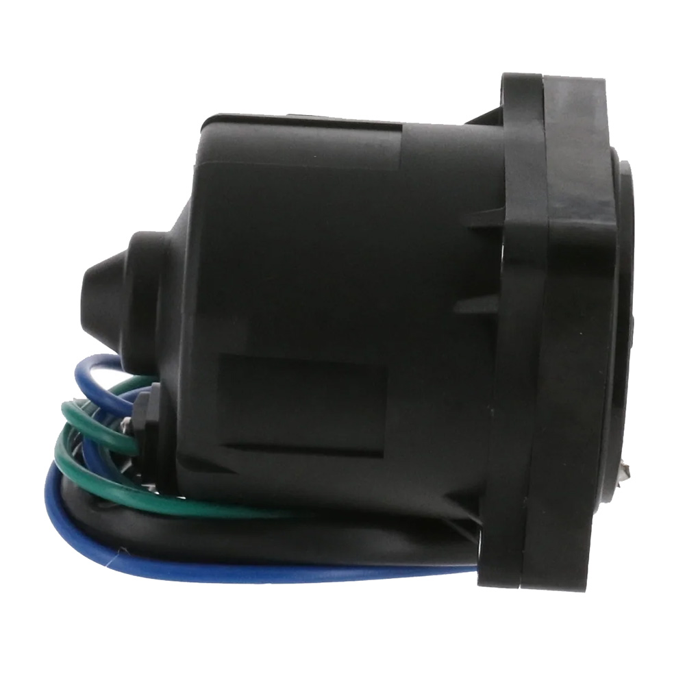 Black electric motor with attached cables.