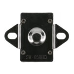 Close-up of a black skateboard swivel bracket