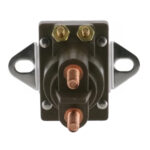 Front view of an automotive heavy duty solenoid.