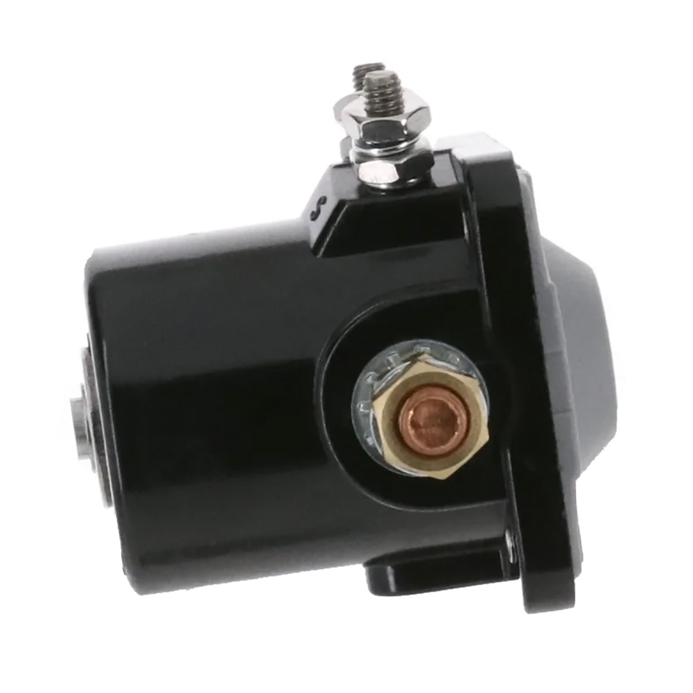 Black automotive ignition starter solenoid