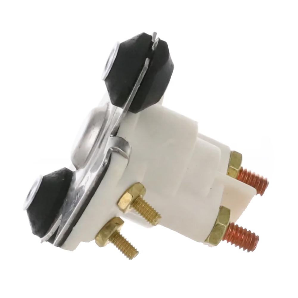 Automotive horn relay with brass terminals.