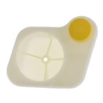 Plastic egg slicer with yellow grip handle