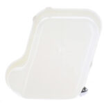 White rectangular plastic container with spout.