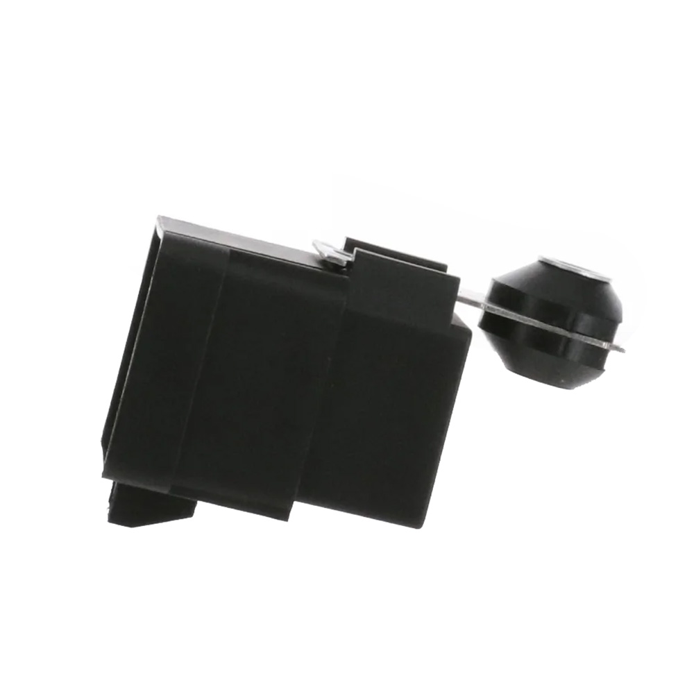 Black electrical plug with round attachment
