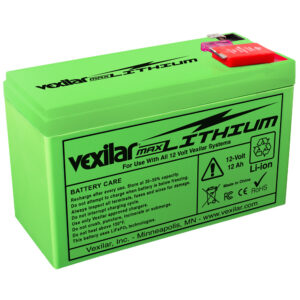 Green Vexilar lithium-ion battery, 12V 12Ah.