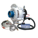 Alternator with wiring and charge regulator for boats