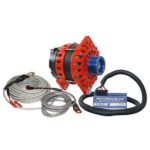Marine alternator with cables and controller