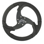Black sports steering wheel with unique design