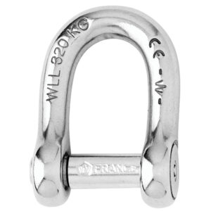 Stainless steel D-shackle with 320kg load capacity